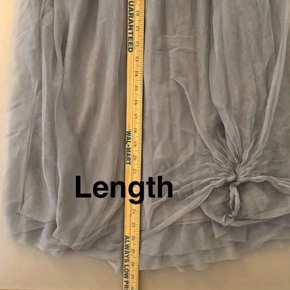 Agnes & Dora Elegant Gray Tulle Midi Skirt - Picture 6 of 7